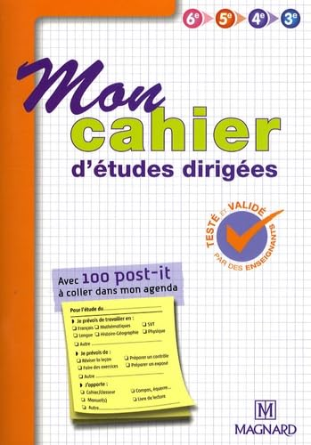 Mon cahier d'études dirigées