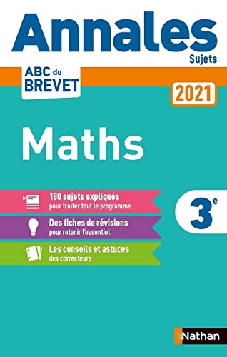 Annales brevet 2021 : mathématiques 3è : sujets